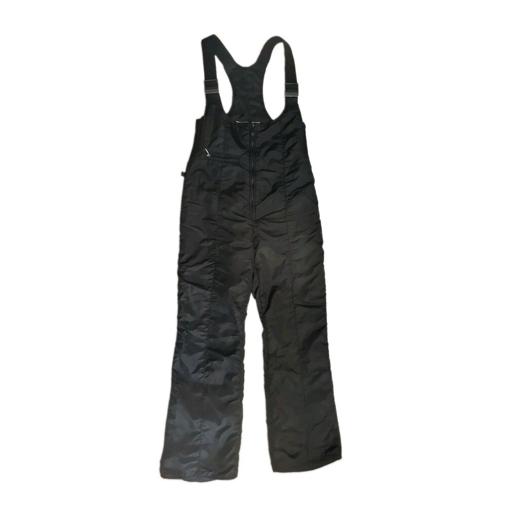 Vintage Confy Swing West Skiwear Bib Ski Pants Black Women Size 10 Made USA